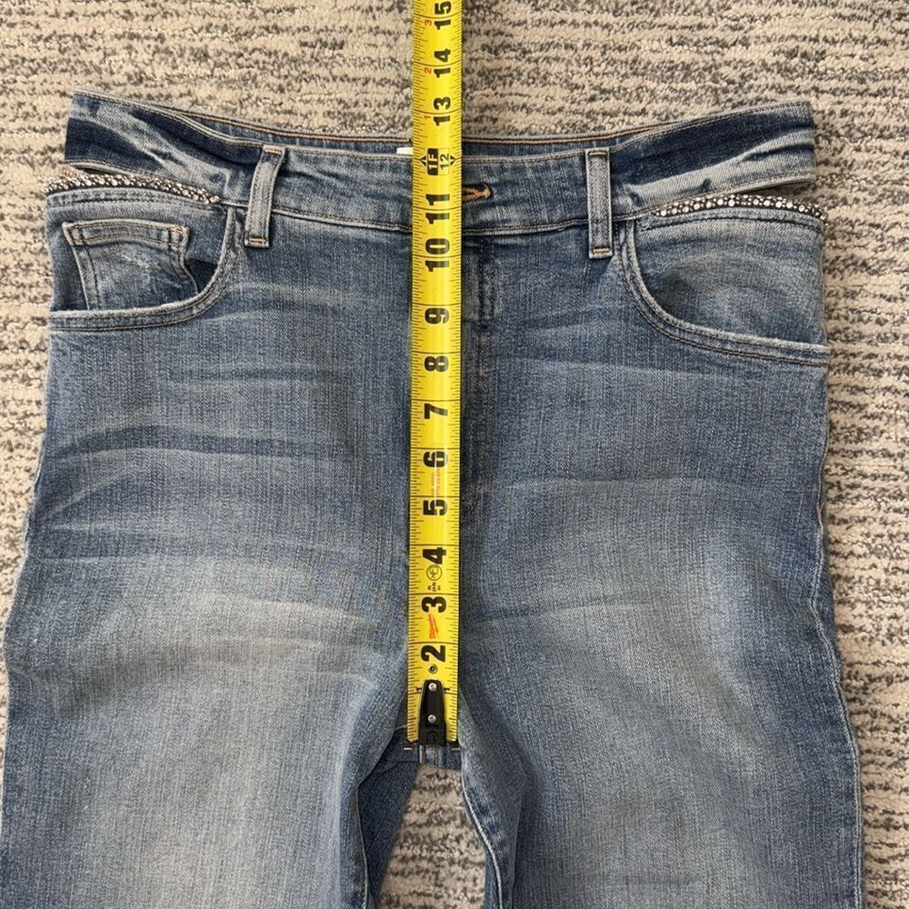 NWT Jonathan SIMKHAI Amelia Straight Leg Denim Jeans Size 31 Embellished - Picture 9 of 15